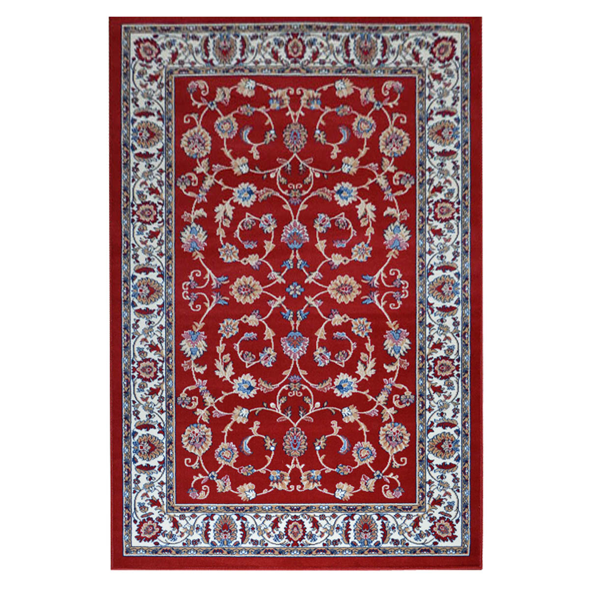 Tappeto P2079 rosso cm.180x270 motivo classico orientale persiano, economico resistente facile da pulire