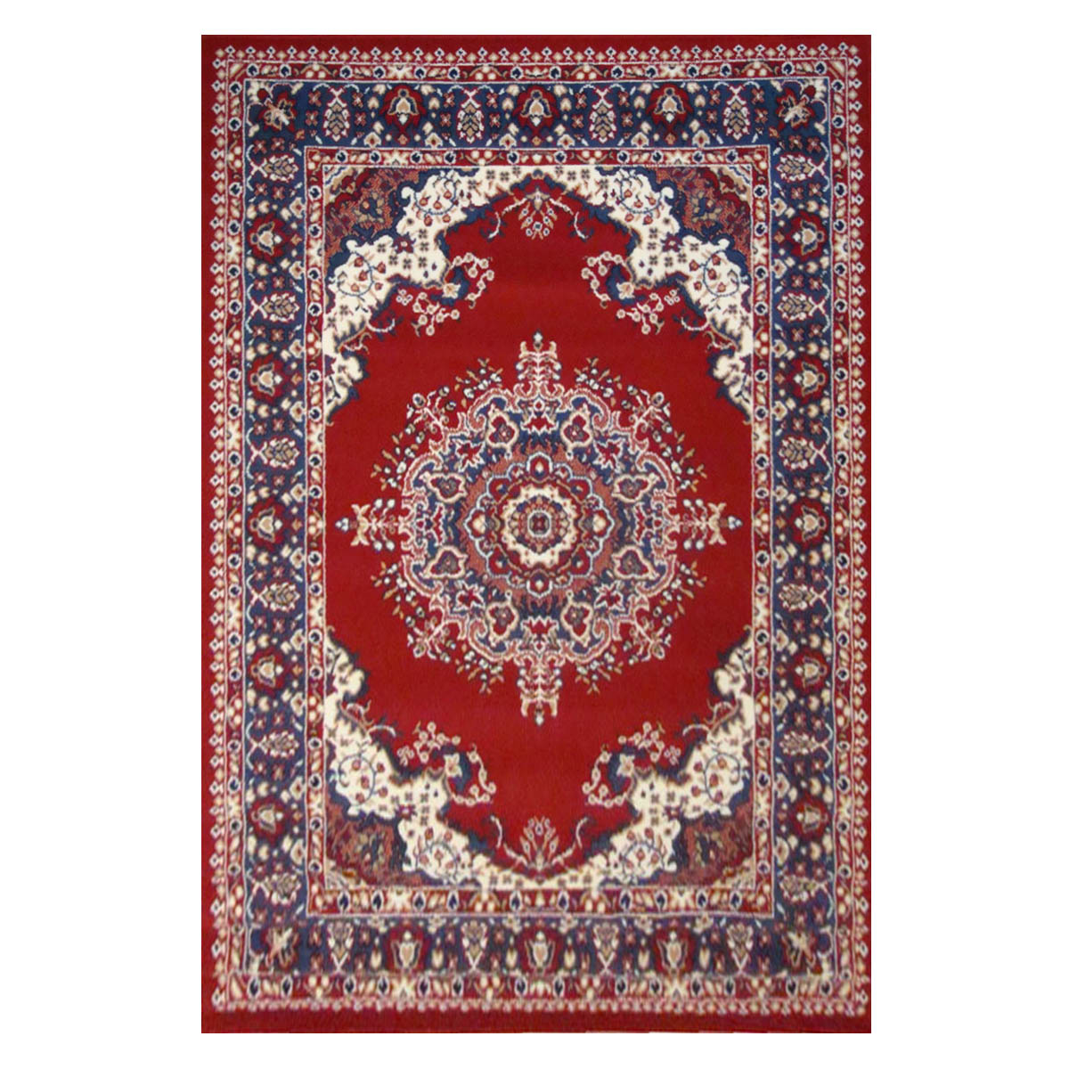 Tappeto P4480 rosso cm.180x270 disegno persiano medaglione tradizionale, economico resistente facile da pulire
