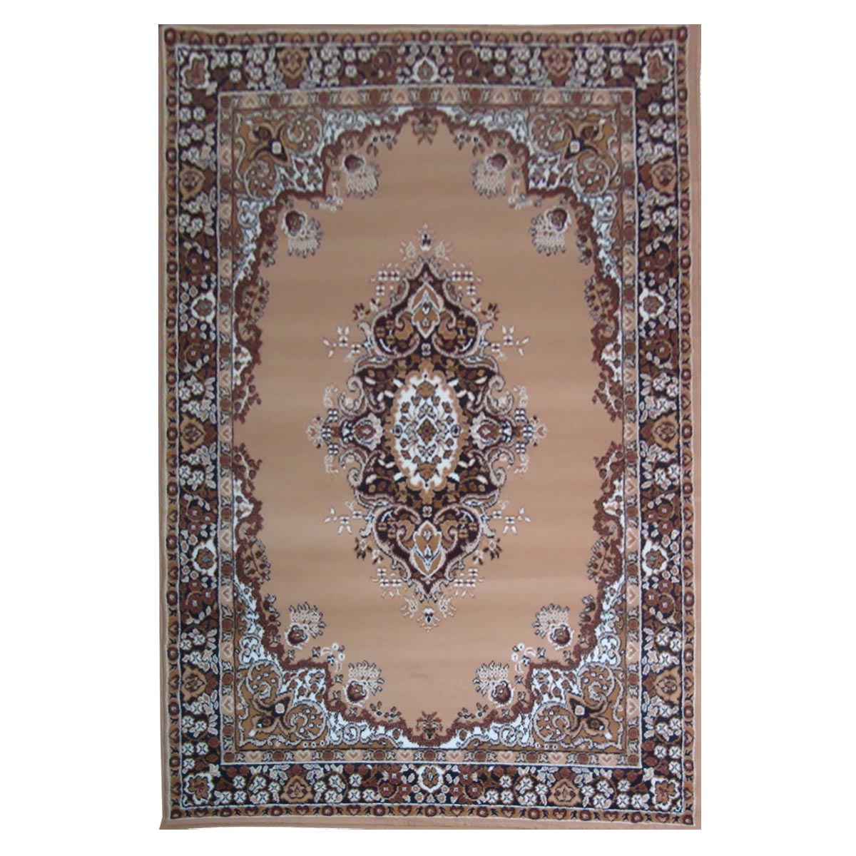 Tappeto P6210 beige cm.280x365 stile orientale persiano, economico resistente facile da pulire